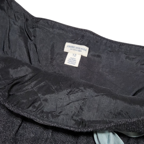 American Eagle Outfitter Vintage Grey Black Skirt With Original Blue Belt - Picture 6 of 7